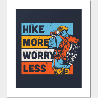Hike More, Worry Less // Retro Outdoor Adventure Posters and Art